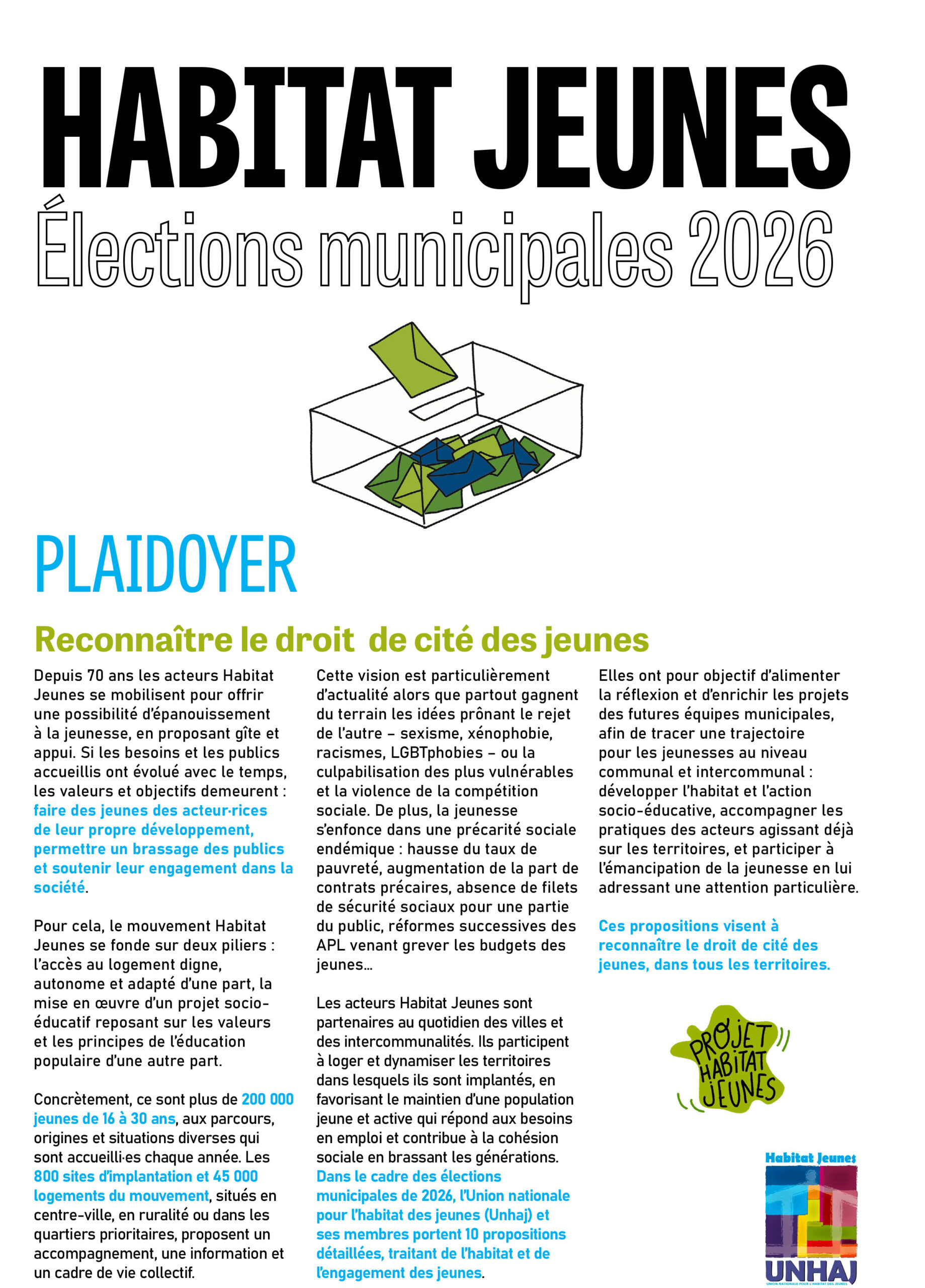 Plaidoyer national Habitat Jeunes 2026