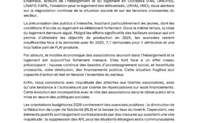 Déclaration commune des acteurs de l&rsquo;hébergement et du logement en Occitanie